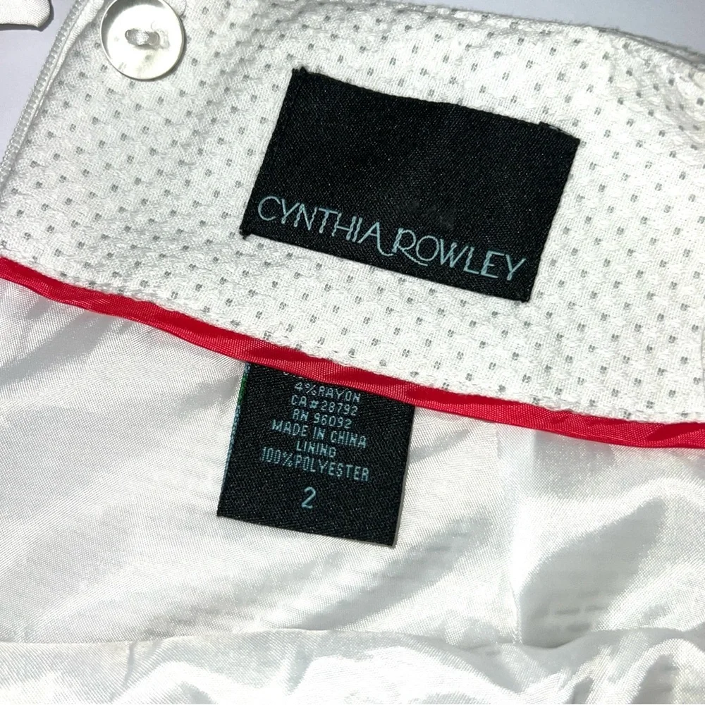 Cynthia Rowley Size 2 White Textured Pencil Lined Skirt‎